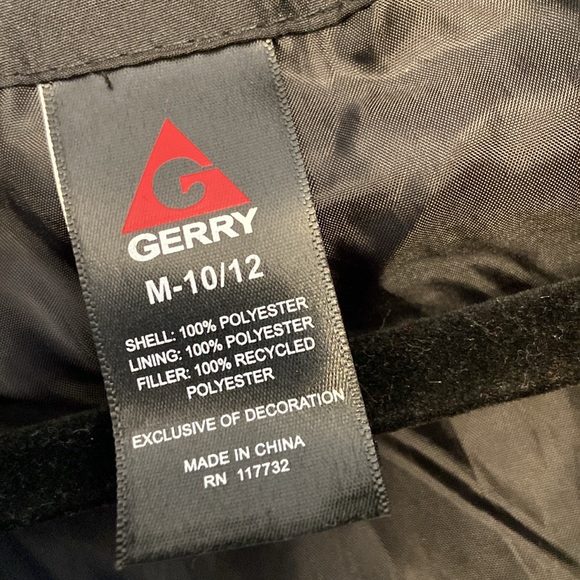 Gerry black nylon puffer coat with grey sherpa sleeves and neck medium 10/12 - Picture 7 of 15